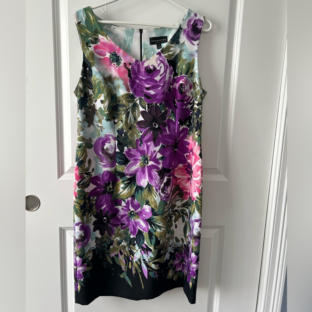 Purple floral cocktail dress